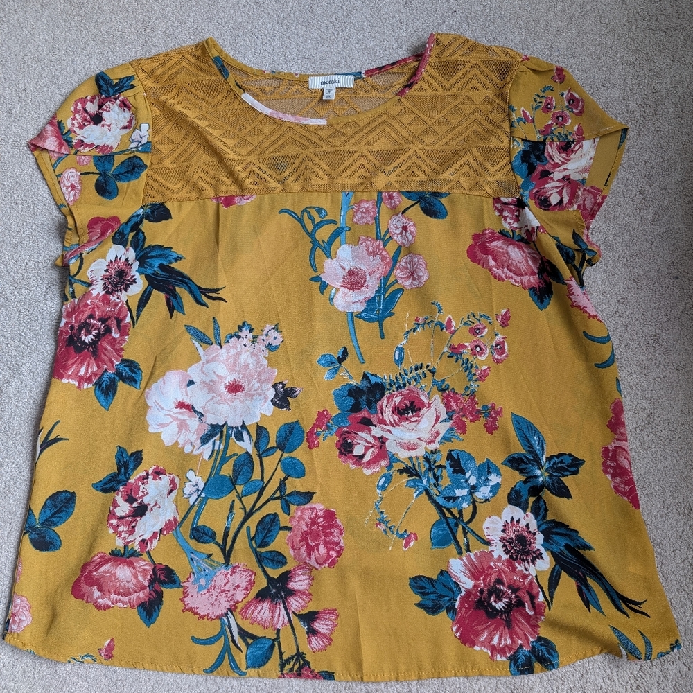 Meraki Floral Blouse Size2x